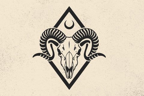 Ram Skull SVG File, Ram Skull PNG, Mystical svg, Crescent Moon svg, Ram Skull Clipart, Southwest SVG, Boho svg, Longhorn svg SVG DesignDestine 