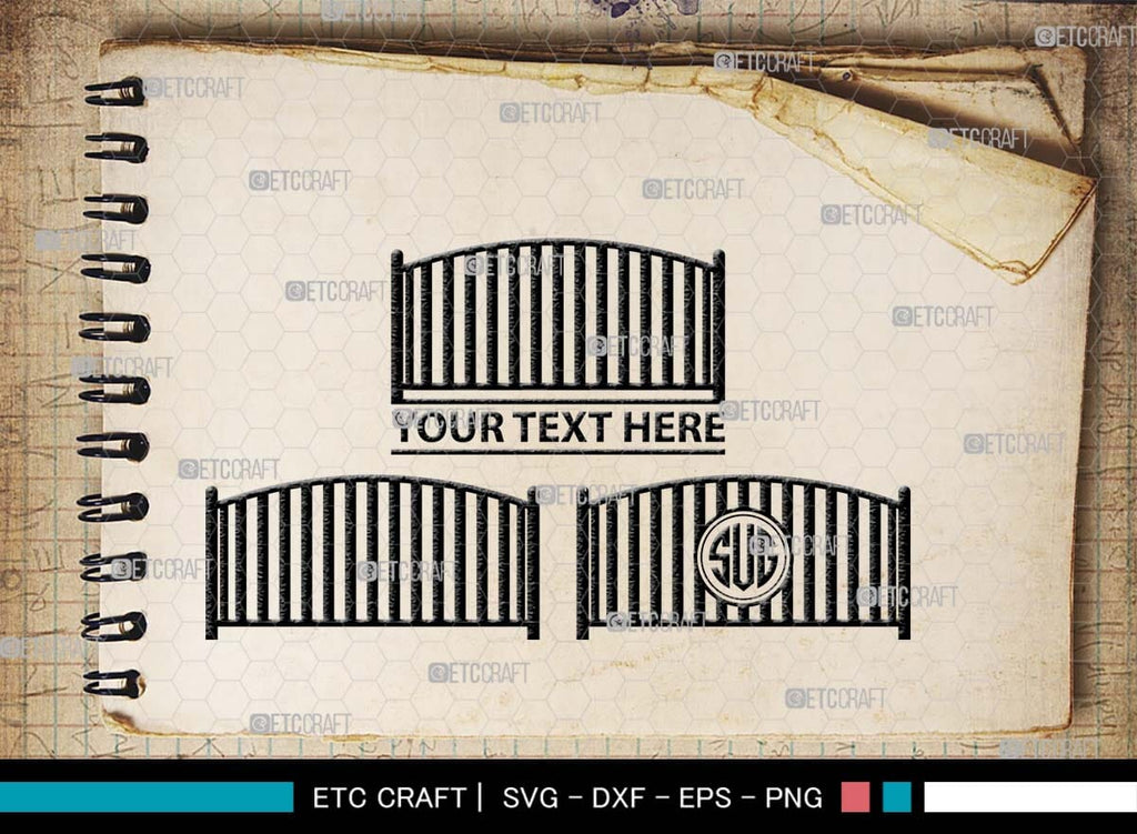 Gate Monogram R Ranch Gate Monogram, Ranch Gate Silhouette, Ranch Gate SVG, Ranch ...