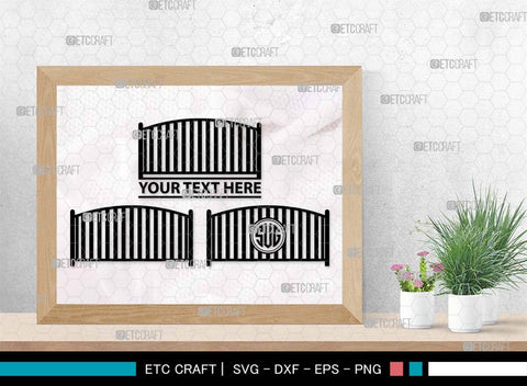 Ranch Gate Monogram, Ranch Gate Silhouette, Ranch Gate SVG, Ranch Entrance Svg, Ranch Fencing Svg, Farm Fence Svg, Gate Svg, SB00559 SVG ETC Craft 