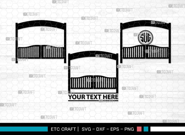 Ranch Gate Monogram, Ranch Gate Silhouette, Ranch Gate SVG, Ranch Entrance Svg, Ranch Fencing Svg, Farm Fence Svg, Gate Svg, SB00559 SVG ETC Craft 