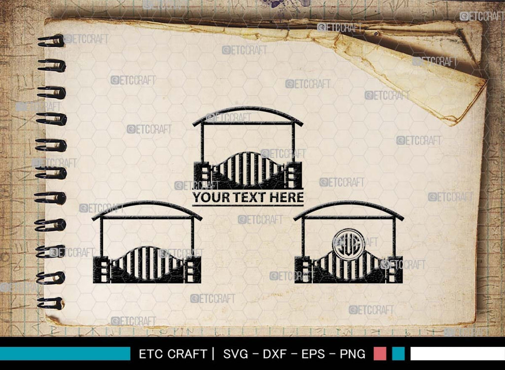 Gate Monogram R Ranch Gate Monogram, Ranch Gate Silhouette, Ranch Gate SVG, Ranch ...