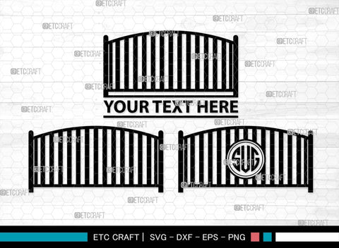 Ranch Gate Monogram, Ranch Gate Silhouette, Ranch Gate SVG, Ranch Entrance Svg, Ranch Fencing Svg, Farm Fence Svg, Gate Svg, SB00559 SVG ETC Craft 