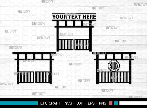 Ranch Gate Monogram, Ranch Gate Silhouette, Ranch Gate SVG, Ranch Entrance Svg, Ranch Fencing Svg, Farm Fence Svg, Gate Svg, SB00559 SVG ETC Craft 