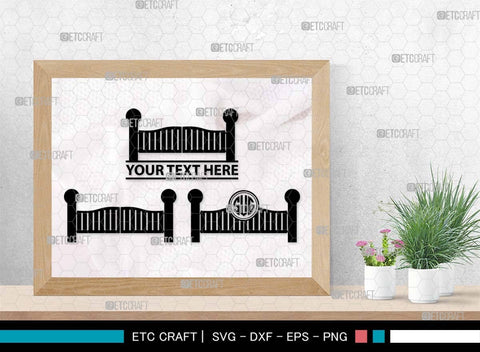 Ranch Gate Monogram, Ranch Gate Silhouette, Ranch Gate SVG, Ranch Entrance Svg, Ranch Fencing Svg, Farm Fence Svg, Gate Svg, SB00559 SVG ETC Craft 