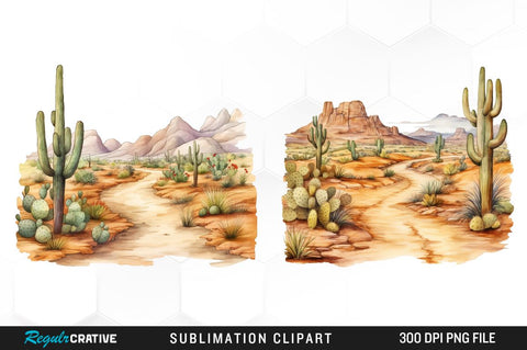 Ranch Landscapes Watercolor Clipart Bundle Sublimation Regulrcrative 