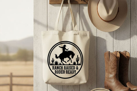 Ranch Raised Rodeo Ready Svg, Western Cowgirl Svg, Rodeo Girl Shirt Svg, Country Girl Svg, Western Quote Svg, Ranch Life Cricut File SVG TiffsCraftyCreations 
