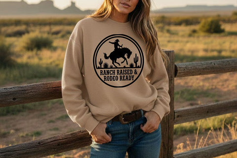 Ranch Raised Rodeo Ready Svg, Western Cowgirl Svg, Rodeo Girl Shirt Svg, Country Girl Svg, Western Quote Svg, Ranch Life Cricut File SVG TiffsCraftyCreations 