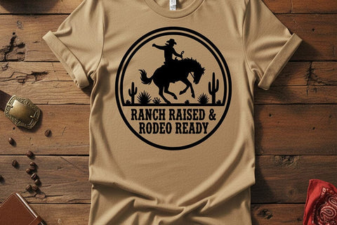 Ranch Raised Rodeo Ready Svg, Western Cowgirl Svg, Rodeo Girl Shirt Svg, Country Girl Svg, Western Quote Svg, Ranch Life Cricut File SVG TiffsCraftyCreations 
