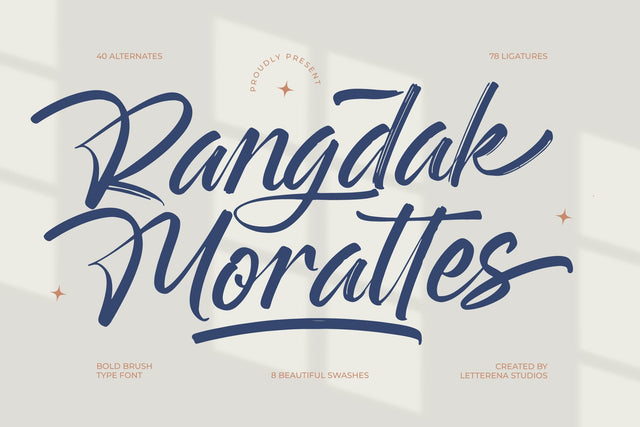 Rangdak Morattes - Bold Brush Type Font Font Letterena Studios 