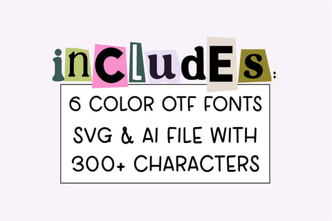 Ransom Note Cutouts Fonts and SVG Letters Font Blush Font Co. 