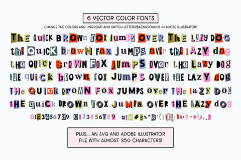 Ransom Note Cutouts Fonts and SVG Letters Font Blush Font Co. 