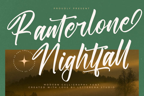Ranterlone Nightfall - Modern Calligraphy Font Font Letterena Studios 