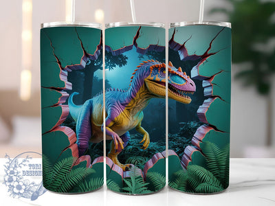 Raptor Dinosaur 20oz Tumbler, Prehistoric Lovers Sublimation PNG, Jurassic Dinosaur Design, 20oz Dino Wrap, Fierce Raptor PNG, Artistic Dinosaur Tumbler, Fantasy Dino Sublimation Sublimation ToriDesigns 