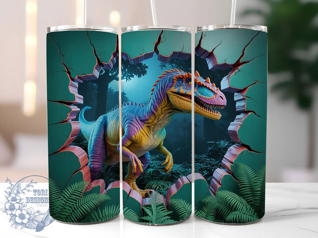 Raptor Dinosaur 20oz Tumbler, Prehistoric Lovers Sublimation PNG, Jurassic Dinosaur Design, 20oz Dino Wrap, Fierce Raptor PNG, Artistic Dinosaur Tumbler, Fantasy Dino Sublimation Sublimation ToriDesigns 