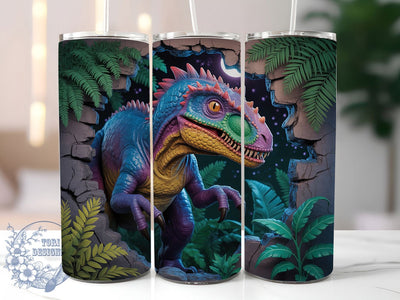 Raptor Dinosaur 20oz Tumbler, Prehistoric Lovers Sublimation PNG, Jurassic Dinosaur Design, 20oz Dino Wrap, Fierce Raptor PNG, Artistic Dinosaur Tumbler, Fantasy Dino Sublimation Sublimation ToriDesigns 