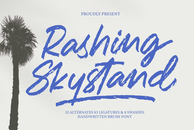 Rashing Skystand - Handwritten Brush Font Font Letterena Studios 