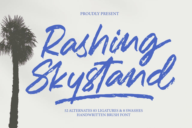 Rashing Skystand - Handwritten Brush Font Font Letterena Studios 