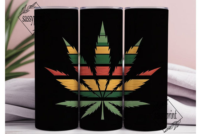 Rasta Cannabis Leaf 20oz Tumbler Wrap Sublimation sassyprint 