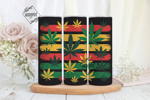 Rasta Cannabis Leaf 20oz Tumbler Wrap Sublimation sassyprint 