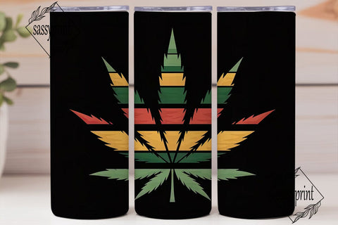 Rasta Cannabis Leaf 20oz Tumbler Wrap Sublimation sassyprint 