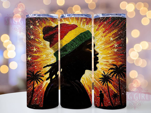 Rasta Jamaican Flag 20oz Tumbler, Rasta Design, Jamaican Flag, Sublimation Wrap, 20oz Tumbler, Reggae Gift, Colorful Drinkware, Cultural Cup Sublimation SvggirlplusArt 