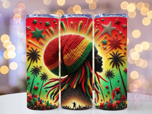 Rasta Jamaican Flag 20oz Tumbler, Rasta Design, Jamaican Flag, Sublimation Wrap, 20oz Tumbler, Reggae Gift, Colorful Drinkware, Cultural Cup Sublimation SvggirlplusArt 
