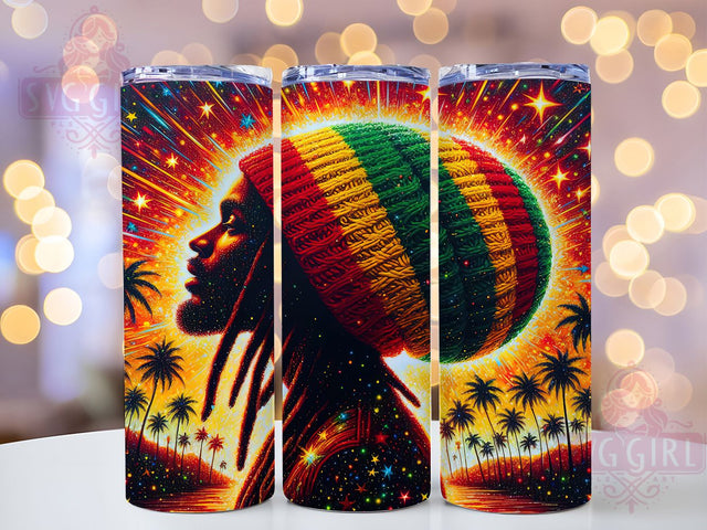 Rasta Jamaican Flag 20oz Tumbler, Rasta Design, Jamaican Flag, Sublimation Wrap, 20oz Tumbler, Reggae Gift, Colorful Drinkware, Cultural Cup Sublimation SvggirlplusArt 