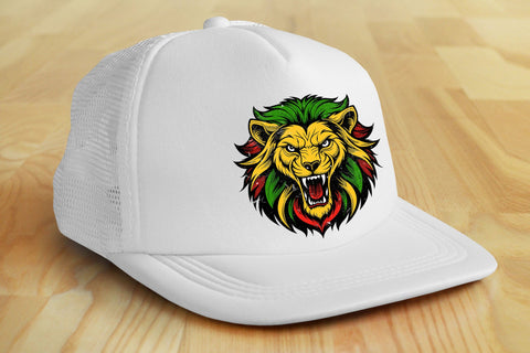 Rasta Lion - Red Gold & Green Png Sublimation Sublimation Karma Genie Graphics 