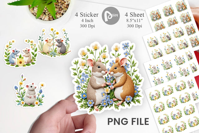 Rat Embroidery Sticker Sublimation artnoy 