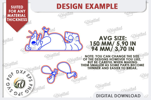 Rat Funny Decor Laser Cut. Cute Animal. Shelf Sitter SVG SVG Evgenyia Guschina 