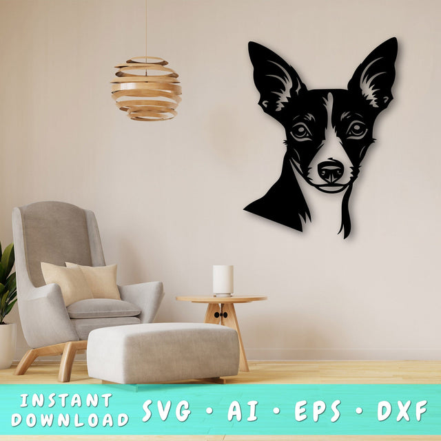 Rat Terrier Laser SVG Cut File, Rat Terrier Glowforge File, Rat Terrier DXF, Rat Terrier Wall Art SVG SVG HappyDesignStudio 