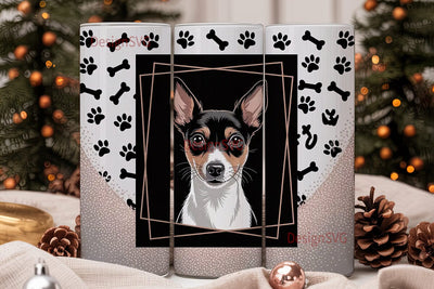 Rat Terrier Tumbler Wrap PNG Sublimation DesignSVG 