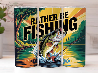 Rather Be Fishing 20oz Tumbler Wrap, Fishing Quotes, Outdoor Lifestyle, Relaxation Reminder, Inspirational Gift, 20oz Tumbler Wrap, Sublimation PNG Sublimation Lara' s Designs 