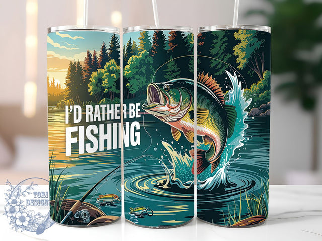 Rather Be Fishing Tumbler Wrap, Fishing Lover Tumbler, 20oz Fishing Wrap, Outdoor Life Tumbler, Lake Fishing Tumbler, Fisherman Gift Tumbler, Funny Fishing Tumbler Sublimation ToriDesigns 