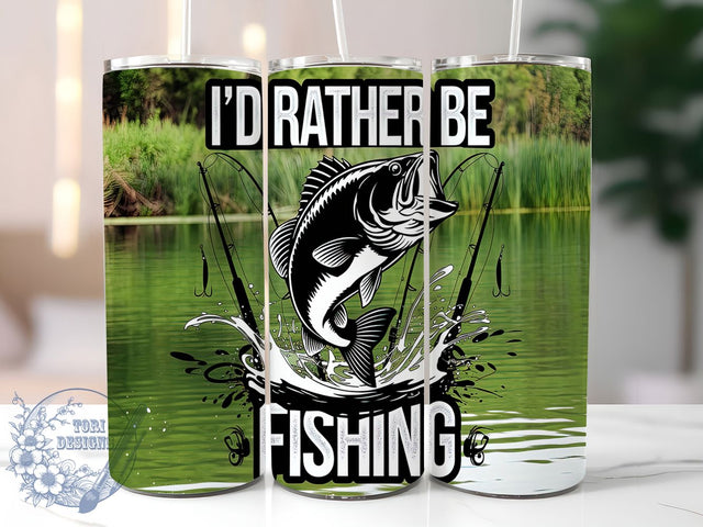 Rather Be Fishing Tumbler Wrap, Fishing Lover Tumbler, 20oz Fishing Wrap, Outdoor Life Tumbler, Lake Fishing Tumbler, Fisherman Gift Tumbler, Funny Fishing Tumbler Sublimation ToriDesigns 