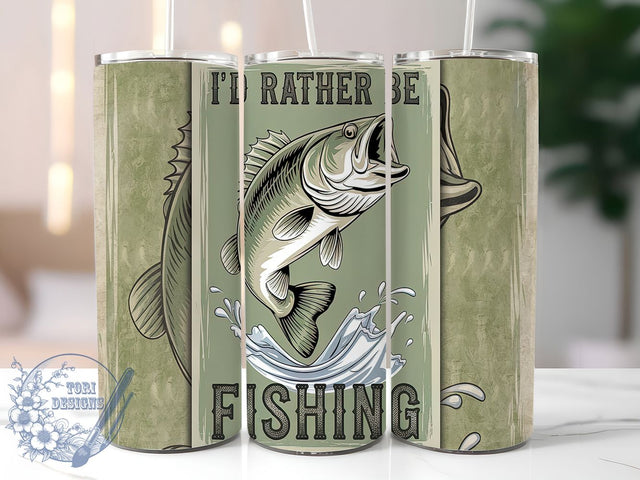 Rather Be Fishing Tumbler Wrap, Fishing Lover Tumbler, 20oz Fishing Wrap, Outdoor Life Tumbler, Lake Fishing Tumbler, Fisherman Gift Tumbler, Funny Fishing Tumbler Sublimation ToriDesigns 