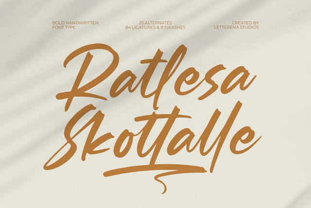 Ratlesa Skottalle - Bold Handwritten Font Type Font Letterena Studios 