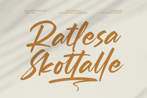 Ratlesa Skottalle - Bold Handwritten Font Type Font Letterena Studios 