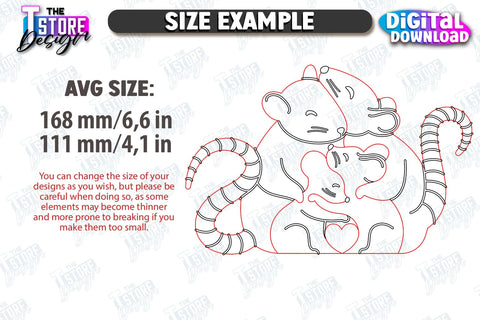 Rats Family Puzzle Laser Cut Bundle | Rats Puzzle Template | Eco-Friendly Gift | Home Décor | CNC Files SVG The T Store Design 