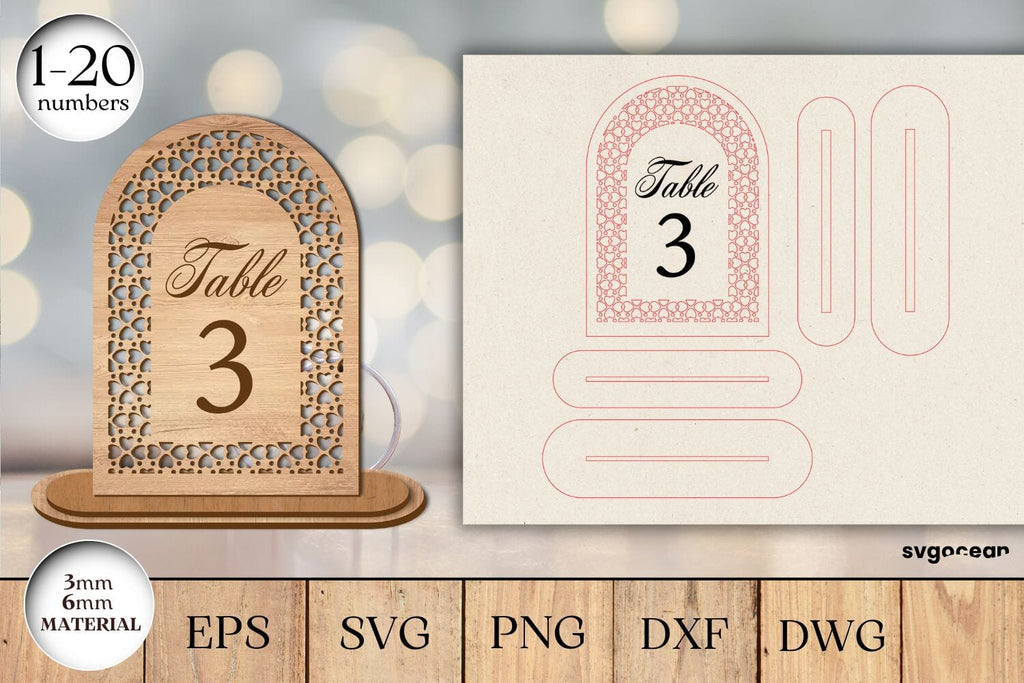 Rattan Arch Table Numbers SVG - So Fontsy