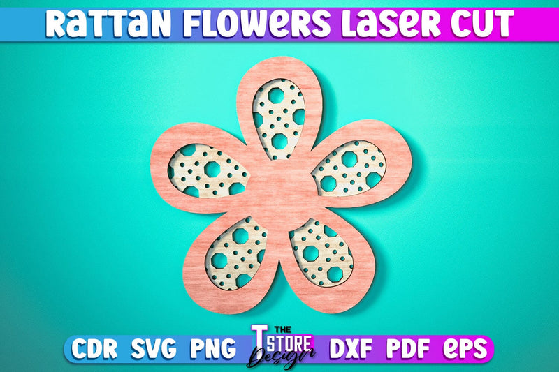 Rattan Flowers Laser Cut | Laser Cut Design | CNC Files - So Fontsy