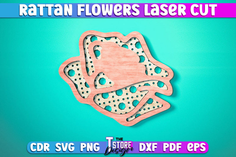 Rattan Flowers Laser Cut | Laser Cut Design | CNC Files - So Fontsy