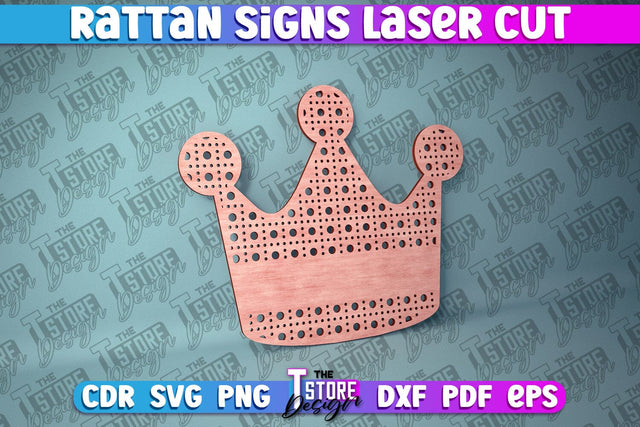 Rattan Sign Laser Cut | Laser Cut Design | CNC Files SVG The T Store Design 