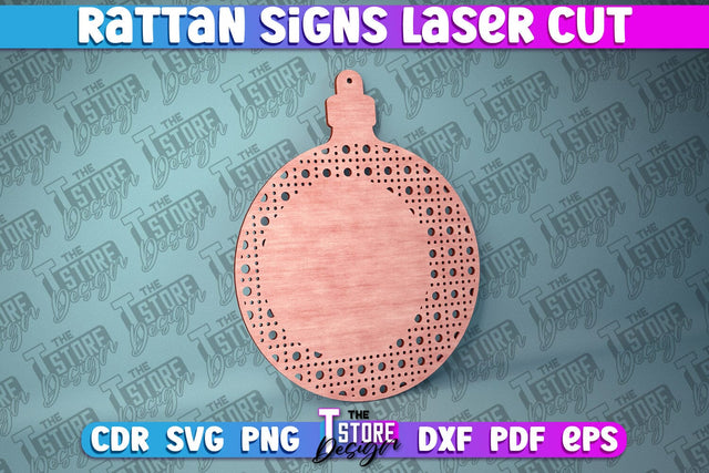 Rattan Sign Laser Cut | Laser Cut Design | CNC Files SVG The T Store Design 