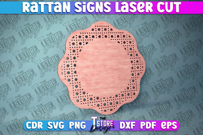 Rattan Sign Laser Cut | Laser Cut Design | CNC Files SVG The T Store Design 