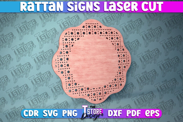 Rattan Sign Laser Cut | Laser Cut Design | CNC Files SVG The T Store Design 