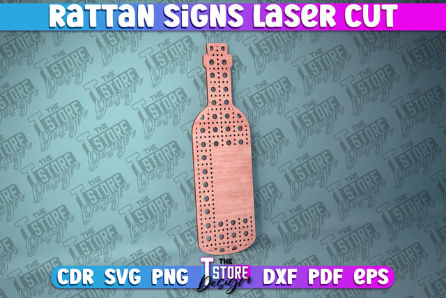 Rattan Sign Laser Cut | Laser Cut Design | CNC Files SVG The T Store Design 