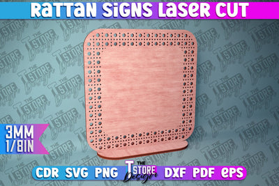 Rattan Sign Laser Cut | Laser Cut Design | CNC Files SVG The T Store Design 