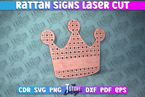 Rattan Sign Laser Cut | Laser Cut Design | CNC Files SVG The T Store Design 