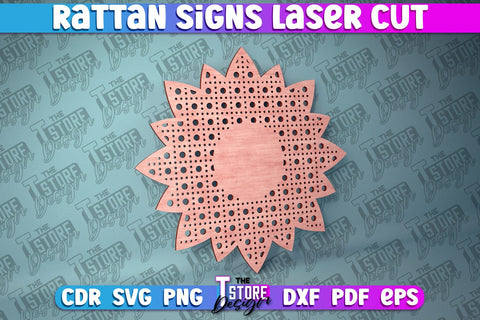 Rattan Sign Laser Cut | Laser Cut Design | CNC Files SVG The T Store Design 
